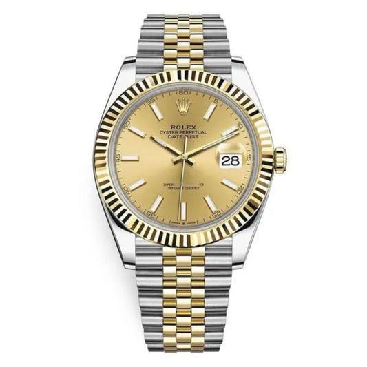 Rolex 126333 Datejust Two Tone Champagne Dial Fluted Bezel